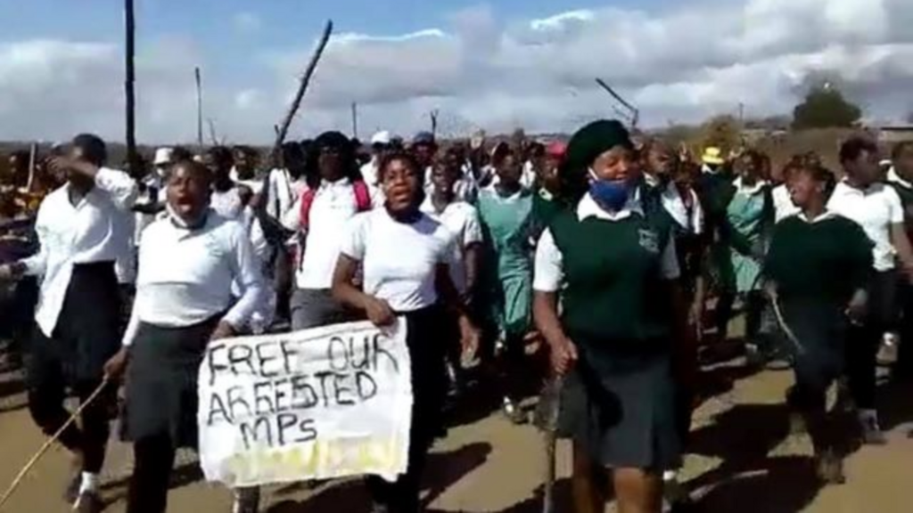 Students walk out of classes in Eswatini’s ongoing pro-democracy movement